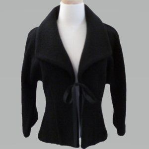 Ann Taylor SP Black Boucle Shawl Collar Jacket